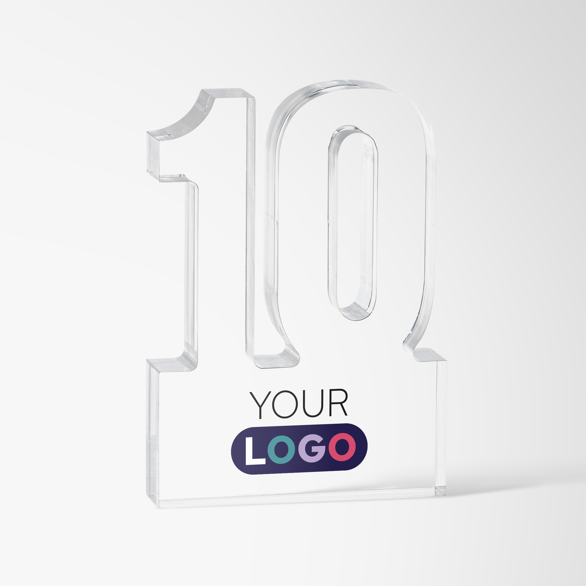Custom Full Colour Number 10 Shape Acrylic Astoria Award | Pens.com CA