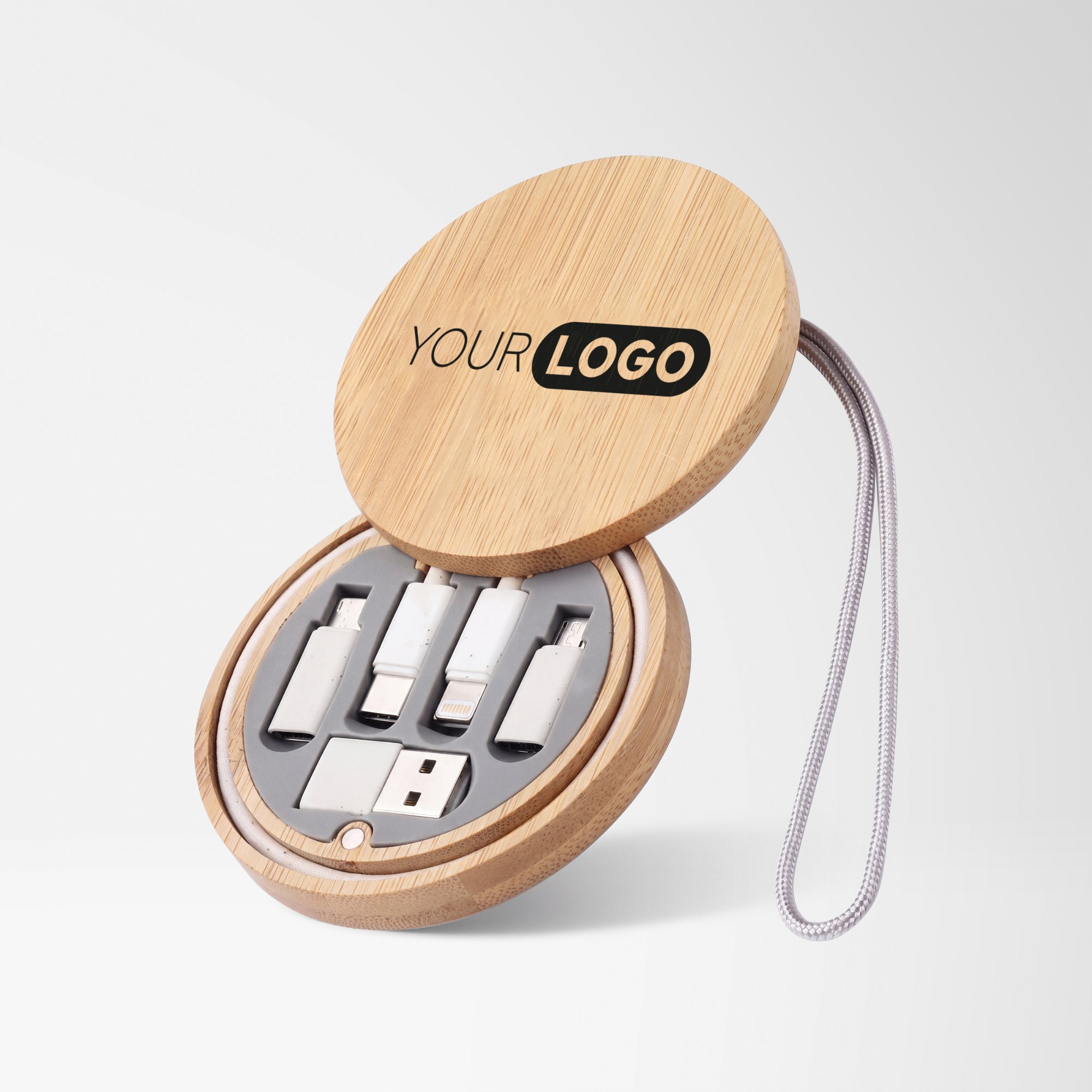 Custom Multi-USB Adapter Cable Kit in Wood Print Case | Pens.com CA