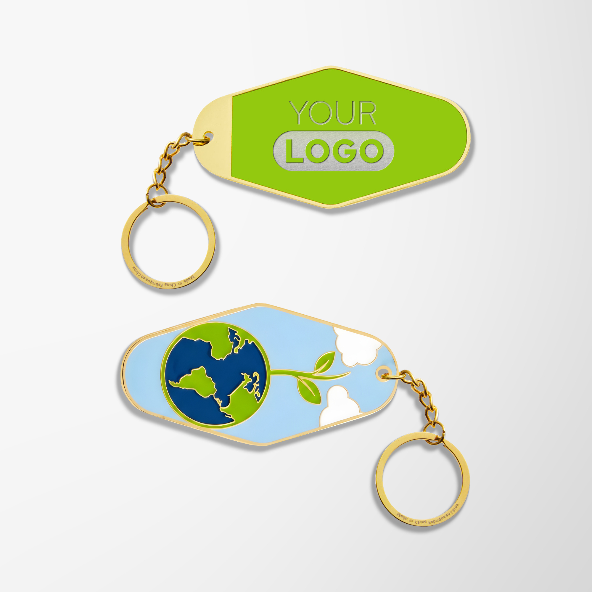 Custom Engraved Metal Earth Day Globe Keychain | Pens.com